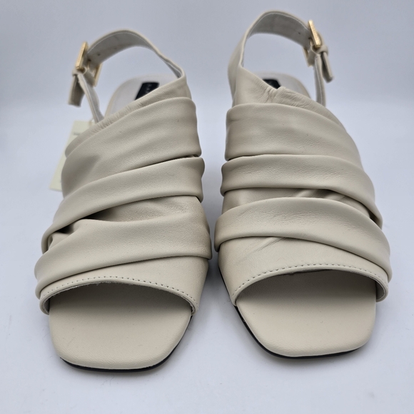 NWT Sanctuary Regal Heeled Leather Sandals, Bone, 10M - Picture 5 of 16
